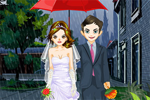 雨中浪漫婚礼