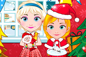 冰雪姐妹准备圣诞节
