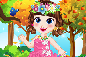 安娜宝贝森林玩耍