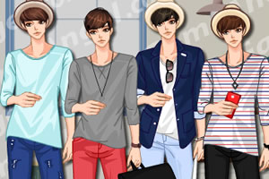 休憩馆里的男孩