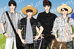 韩国男子夏季出游