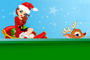 女孩和麋鹿的圣诞节