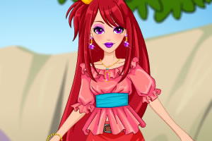 长发女孩在郊外