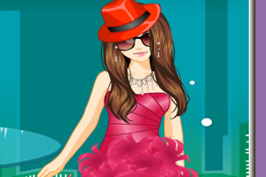 羽毛鸡尾酒礼服