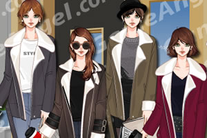 休闲秋装店的女生