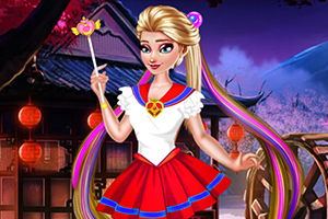 艾莎的动漫装扮