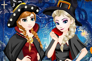 艾尔莎和安娜万圣节装