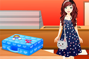 女孩和她的行李箱