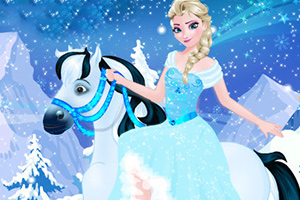 艾尔莎雪地骑马