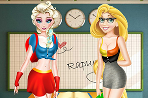 艾莎和长发公主啦啦队装扮