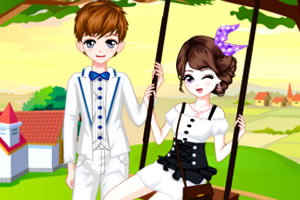 浪漫春日情侣装扮