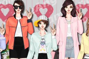 可爱女孩的酷装