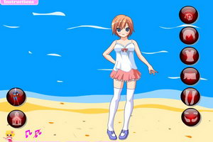 沙滩女生大变身