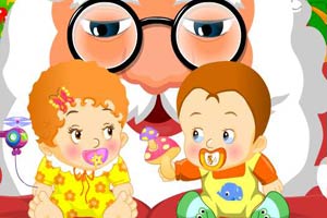 双胞胎宝宝的圣诞节