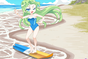 可爱冲浪少女