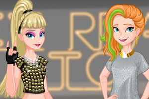 冰雪姐妹叛逆装扮